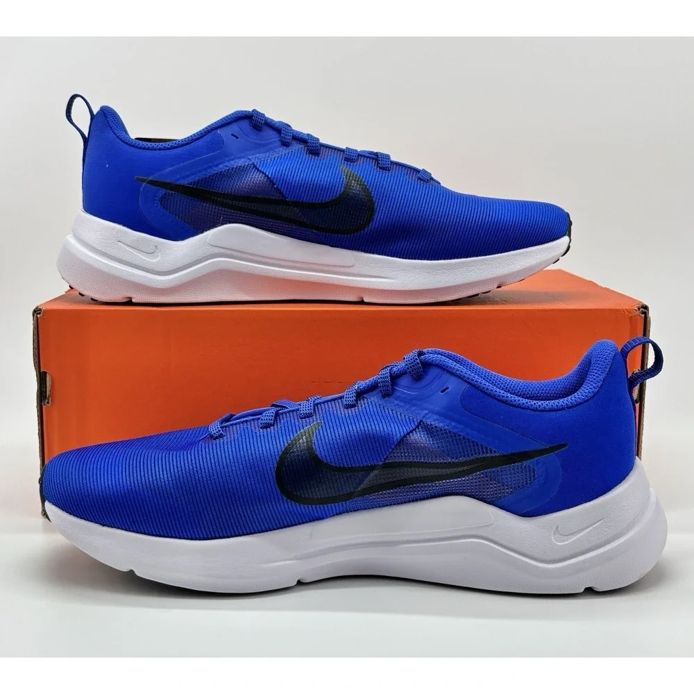 Nike Downshifter 12 Racer Blue Black High Voltage Size 9.5 / 11 DD9293-402